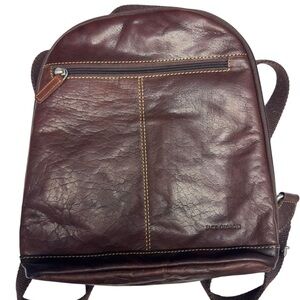 Jack Georges Brown Leather Backpack
